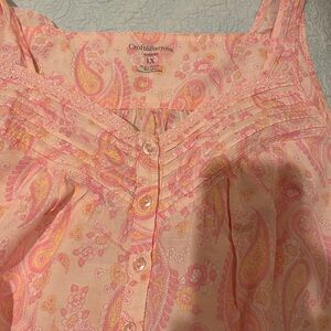 1X Cotton Nightgown Varied Pinks Paisley